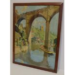 Jack Merriott, large framed railway poster - "Knaresborough, River Nidd, Yorkshire", 77.5 x 57.