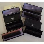 Assortment of various Montblanc boxes and leather pouches, together with one Visconti cardboard