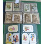 Three albums containing approximately 300 postcards, Mabel L. Atwell, greeting cards "Great Men"