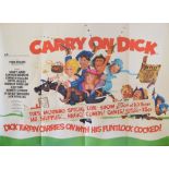 Carry On Dick (1974) British Quad film poster, comedy with artwork by Arnaldo Putzu, printed in