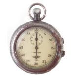 German Third Reich Jungmans Stopwatch and case, the reverse of the outer case stamped 'ERREFF 22'