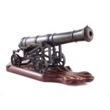 19th century bronze signal cannon signed J. Campbell London, the 12 bore barrel bearing proof