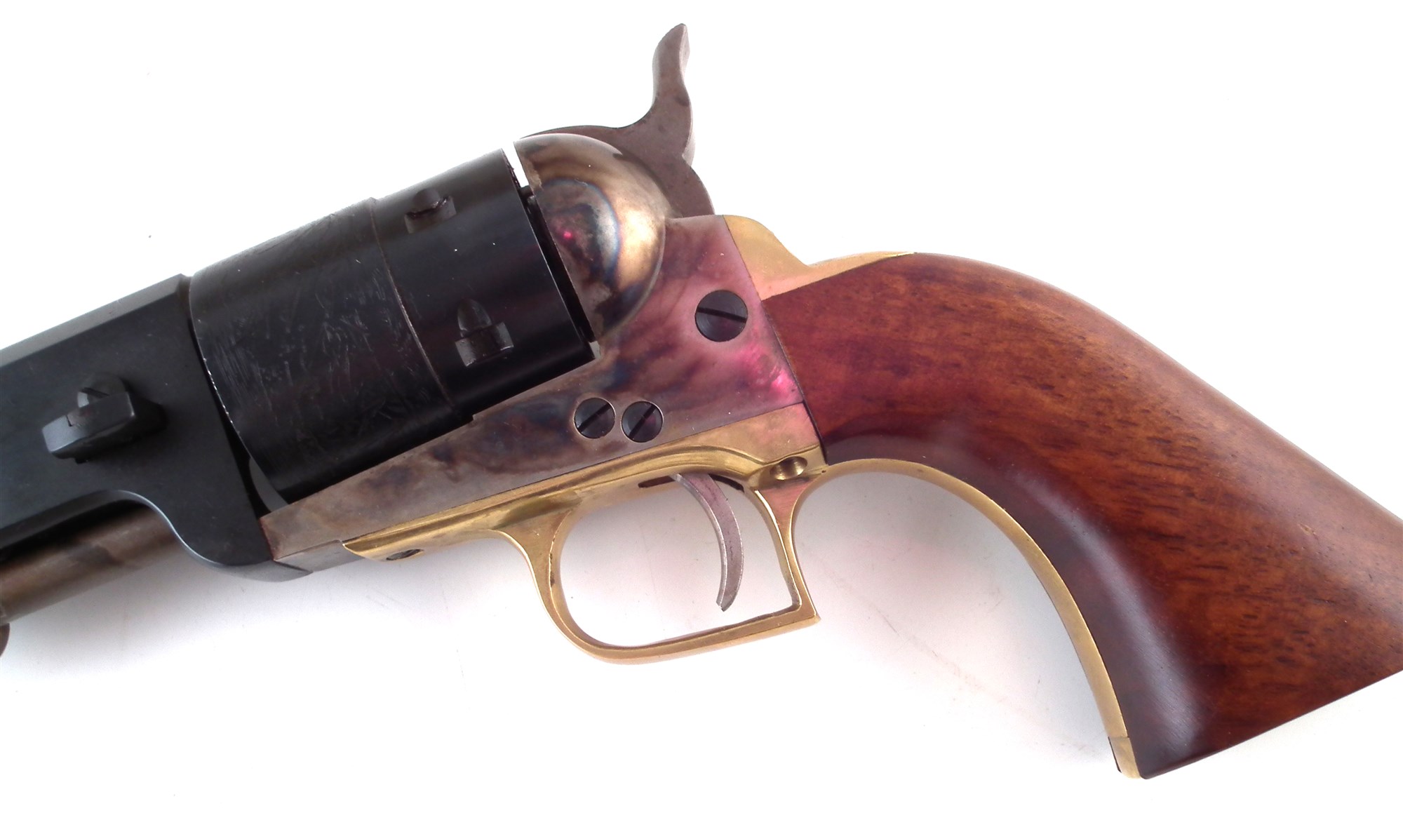 Pietta Western 1851 Navy 9mm blank fire revolver,  with square back trigger guard, miss matching - Image 3 of 4