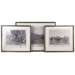 Three military etchings after Meissonier, signed L. Ruet depicting The Battle of Freidland,