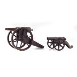 19th century bronze model cannon by Blake Holborn, mounted on bronze base stamped with maker's name,