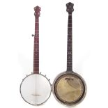 Elias Howe Superbo five string banjo, stamped '32' also a Jetel Greenop Patent Zither banjo numbered