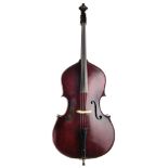 Joseph Boudit violin double bass, with deep red brown varnish, solid top, length of back 116cm 109cm