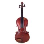 Arthur Richardson Violin, No. 229, dated 1936, one piece flamed back, red brown varnish, with case