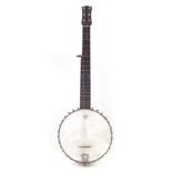 George Mathews zither banjo, underside of tension bar stamped with name and serial number 29452,