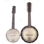 Fitzroy Banjolele or ukulele banjo , also an unmarked Banjolin or banjo / mandolin the largest