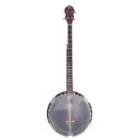 Kay five string banjo, with stamped American Eagle resonator, 96cm overall length