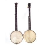 Windsor Popular five string banjo , together with a Downsouth English Made banjo, both with cases,