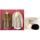 Two short mink coats and two hats. Conditions reports are not available for our Interiors Sale.