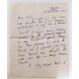 A letter from Mrs Churchill; thanking a gentleman for his contribution to the "Aid to Russia" appeal