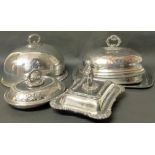 G.T. & Co. EPNS tureen and cover, similar oval ditto and two plated meat covers. Conditions