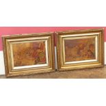 Pair of oilegraphs in gilt frames depicting Terriers. Conditions reports are not available for our