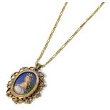 9ct pendant on 9ct gold chain with portrait of a lady. Conditions reports are not available for