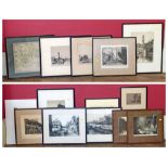 An assortment of various signed etchings by Reginald Green, Albert Chanler etc Conditions reports