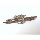 15ct gold diamond and see pearl crescent moon Victorian brooch. Conditions reports are not available