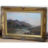 W.H Hall Scottish Highland oil painting in gilt frame dated 1900 Conditions reports are not