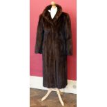 Dark brown mink three quarter length coat. Conditions reports are not available for our Interiors