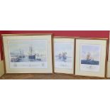 Harry Llow, 20th century, Three framed maritime signed limited edition prints  (3) Conditions
