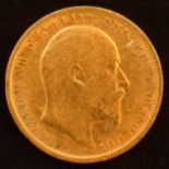 King Edward VII, Sovereign, 1904, Bare head r. R. St. George and dragon, Sydney Mint, edge milled,