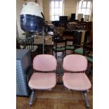 1950's style black hairdressers salon double seat Condition reports are not available for our