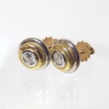 Diamond and yellow gold circular earrings Condition reports are not available for our Interiors