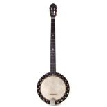 Barnes Mullins Perfect No.1 five string banjo, with star inlaid fingerboard, 'f' hole resonator,