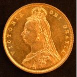 Queen Victoria, Half-Sovereign, 1887, Jubilee bust l. R. High shield, edge milled, gold, weight