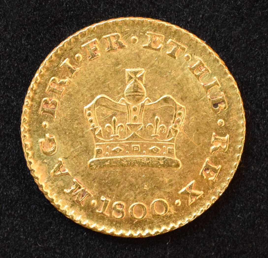 King George III, Third-Guinea, 1800, First laureate head r. R. Crown, date in legend, edge milled, - Image 2 of 2
