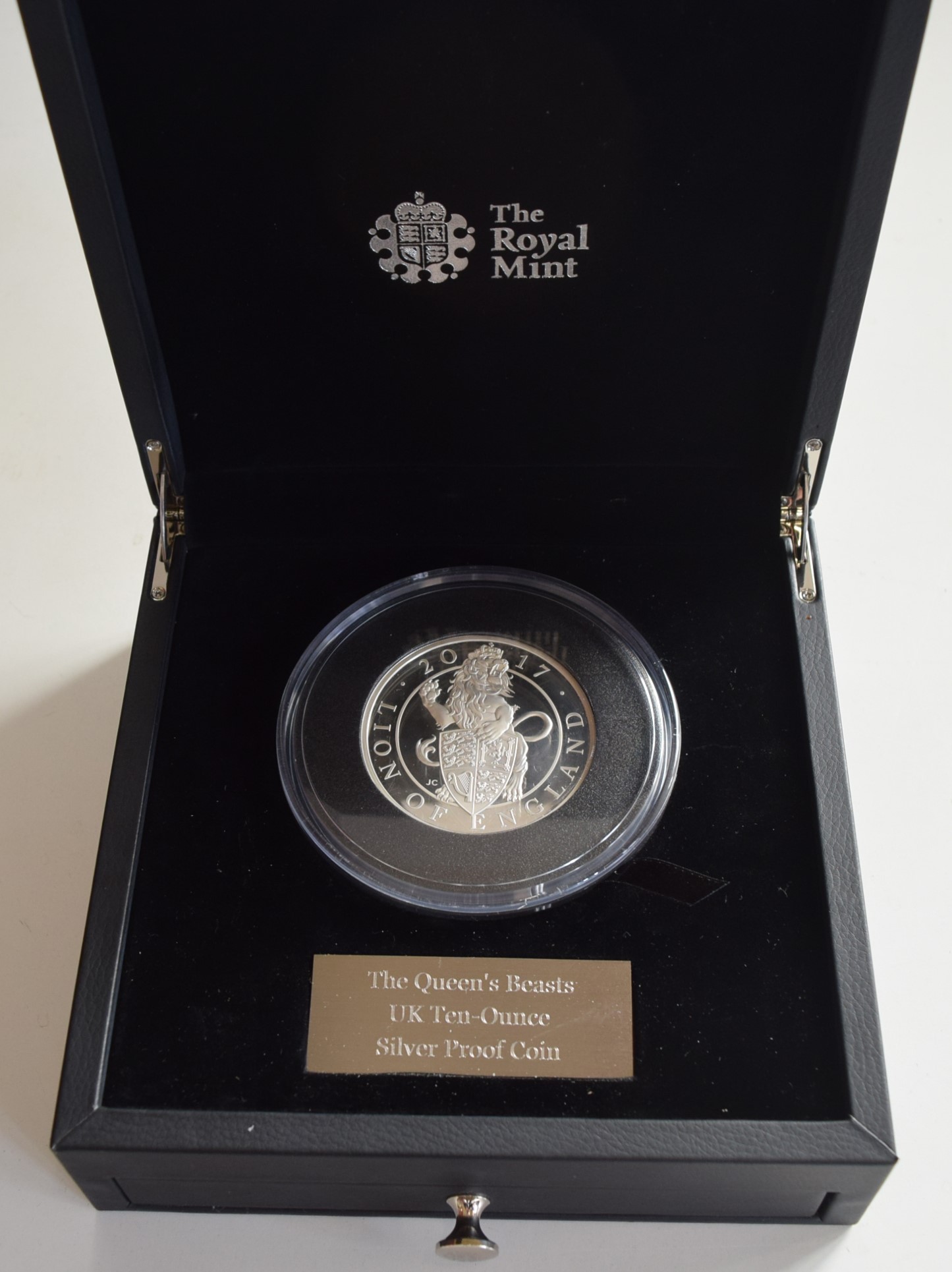 The Queen's Beasts, The Lion of England, 2017, United Kingdom Ten-Ounce Silver Proof Coin, from an