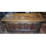 Reproduction oak blanket chest Condition reports are not available for our Interiors Sale.