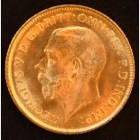 King George V, Half-Sovereign, 1916, Bare head l. R. St. George and dragon, Sydney Mint, gold,