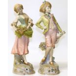 A pair of Austrian figures in the style of Royal Dux Condition reports are not available for our