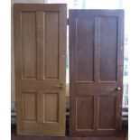 Two pine panelled doors, 80.5 x 190 and 76 x 196cm. Condition reports are not available for our