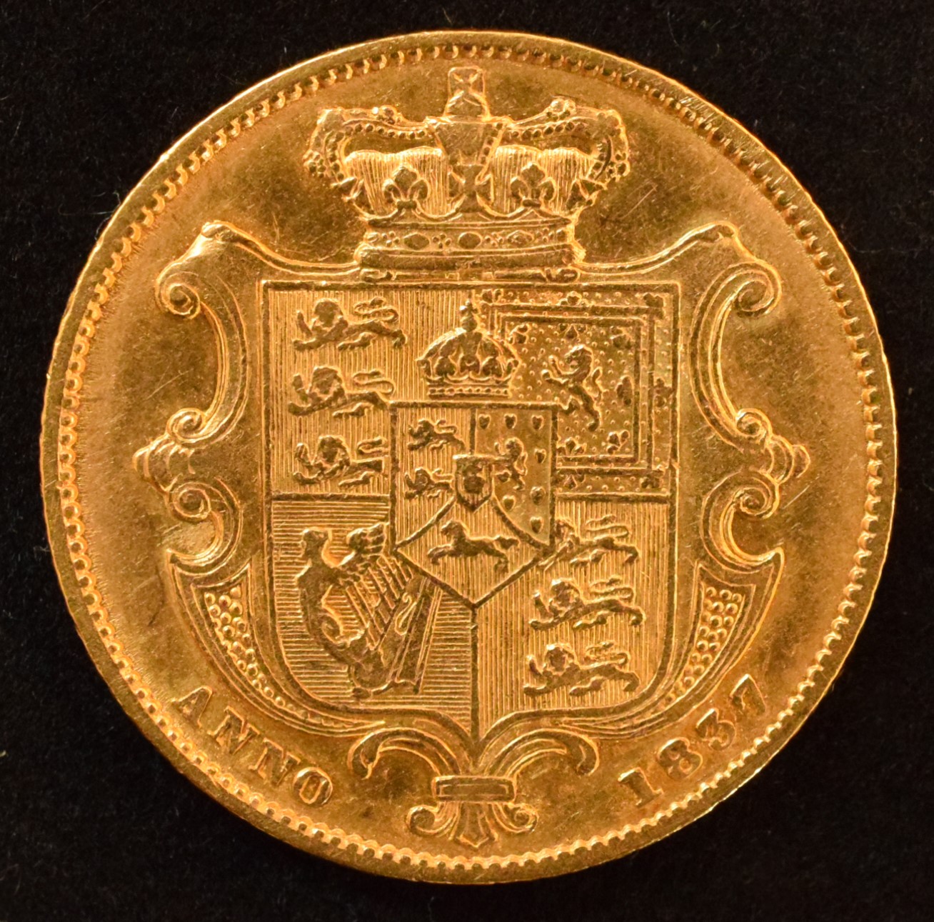 King William IV, Sovereign, 1837, Second bust r. R. crowned shield, edge milled, gold, weight 7. - Image 2 of 2