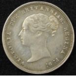 Queen Victoria, Crown, 1845, Young head l. R. Crowned shield, edge milled, silver, weight 28.2g, S.