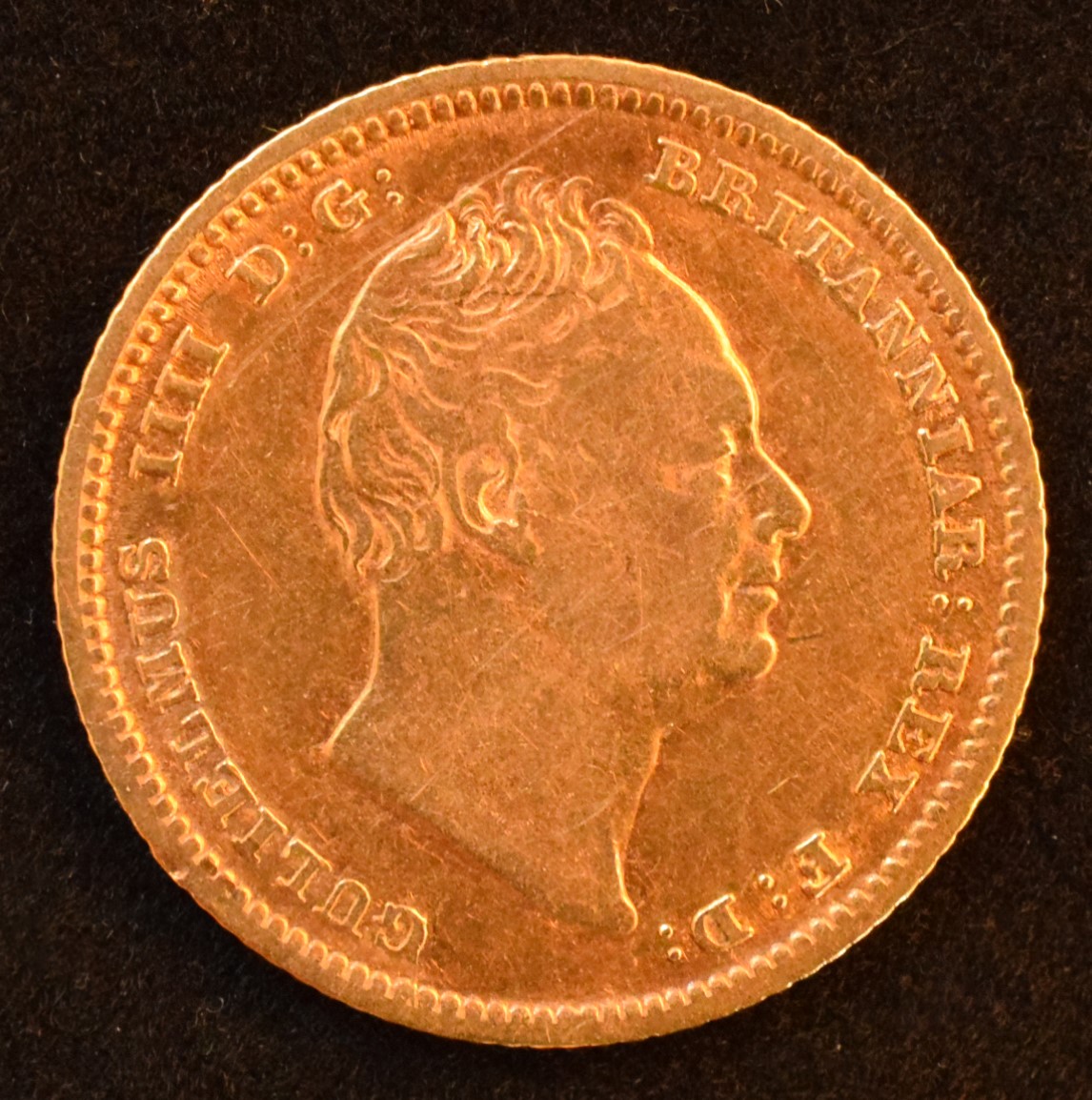 King William IV, Large-size Half-Sovereign, 1835, large size (19.4mm), bare head r. R. crowned