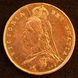 Queen Victoria, Half-Sovereign, 1887, Jubilee bust l. R. High shield, edge milled, gold, weight 3.