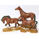 Beswick red rum and two other horse models Condition reports are not available for our Interiors