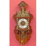 A dutch reproduction clock with brass teardrop weights Condition reports are not available for our