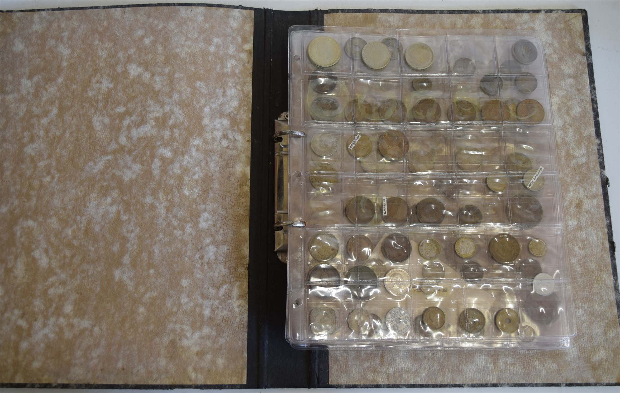 Two large albums of British and foreign world coins to include George II, III, V, VI, Victoria, - Image 10 of 20