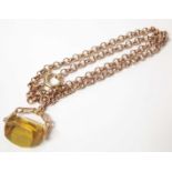 Citrine swivel fob 9ct gold pendant and chain Condition reports are not available for our