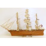 Three mast model sailing ship