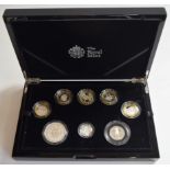 The 2016 United Kingdom Silver Proof Piedfort Coin Set, Royal Mint, to include Queen's Birthday £