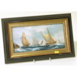 Jacob Van Leder Dutch Marine scene on copper framed Condition reports are not available for our