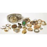 An assortment of 9ct costume jewellery, to include a 9ct gold ring with coffee bean motif and