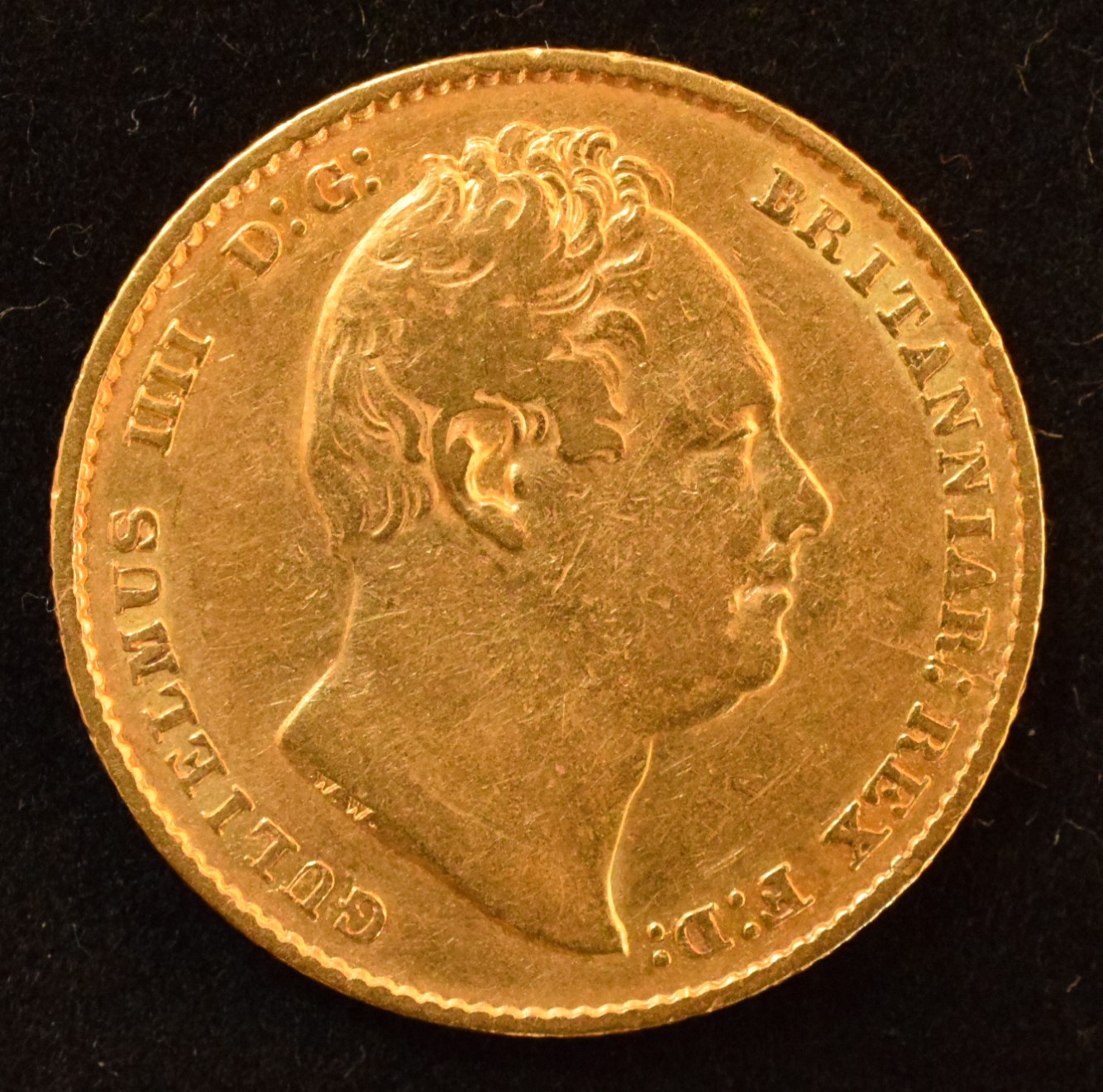 King William IV, Sovereign, 1837, Second bust r. R. crowned shield, edge milled, gold, weight 7.